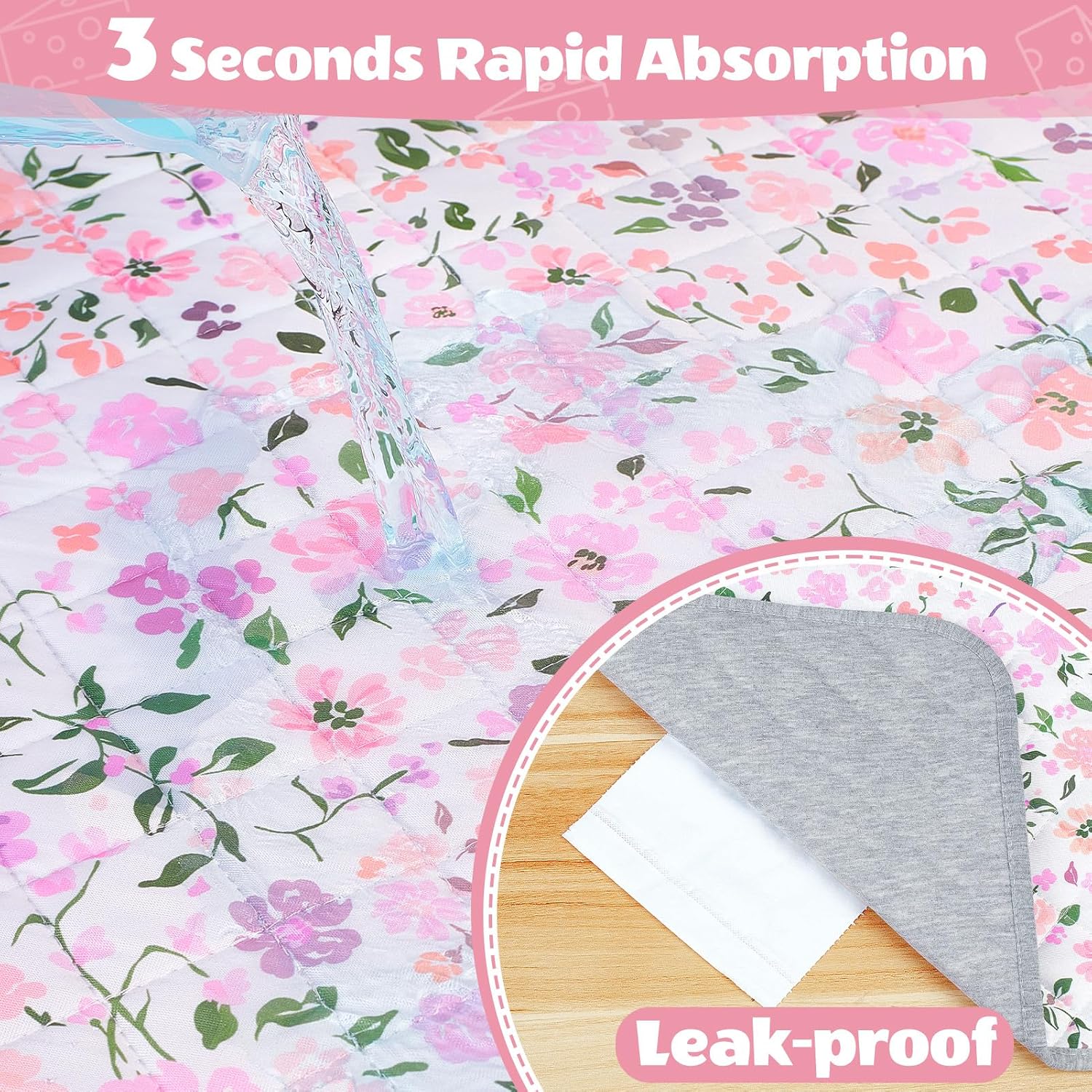 2 Pack Guinea Pig Bedding, Washable Guinea Pig Cage Liner Reusable Guinea Pig Mat Waterproof Guinea Pig Bedding for Cage, Super Absorbant Guinea Pig Pee Pads for Small Animals Hamster Rabbit Squirrel - Image 5