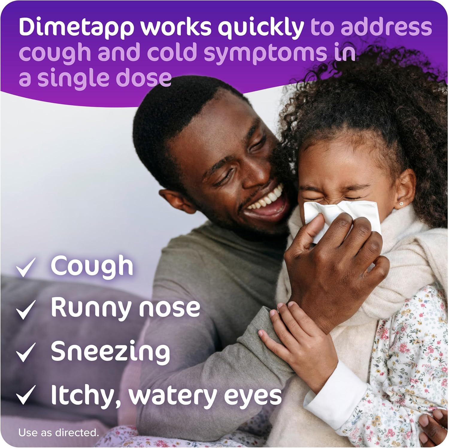 Children’s Dimetapp Cold & Cough Medicine, Cough Suppressant Antihistamine, Runny Nose, Sneezing, Itchy, Watery Eyes, Grape Flavor, Alcohol & Phenylephrine-Free 8 Fl Oz - Image 3