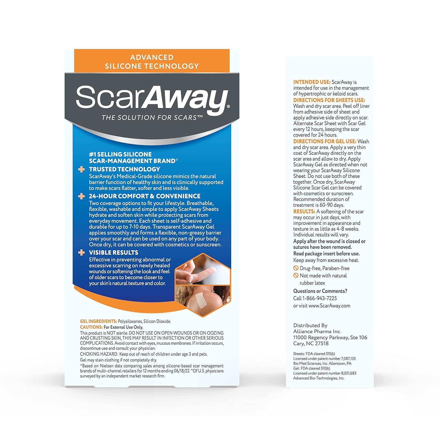 ScarAway Complete Scar Treatment Kit, Clinically Supported Treatment (Pack of 2) Tan Medical-Grade Silicone Scar Sheets (1.5" x 3") and Silicone Gel (0.35 Oz), Water-Resistant & Self-Adhesive - Image 8