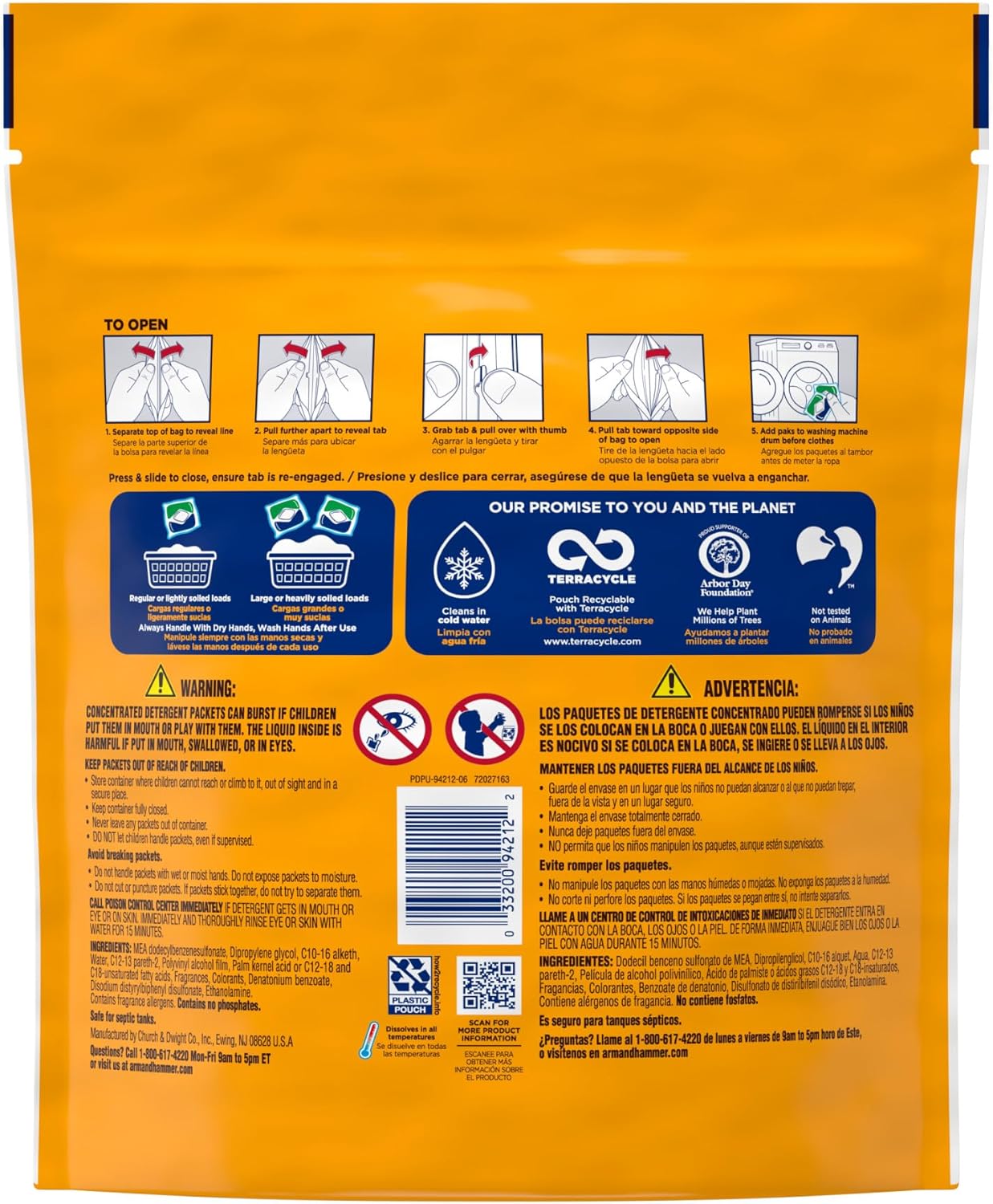 Arm & Hammer Plus OxiClean 5-in-1 Laundry Detergent Power Paks, 42 Count (Packaging may vary) - Image 13