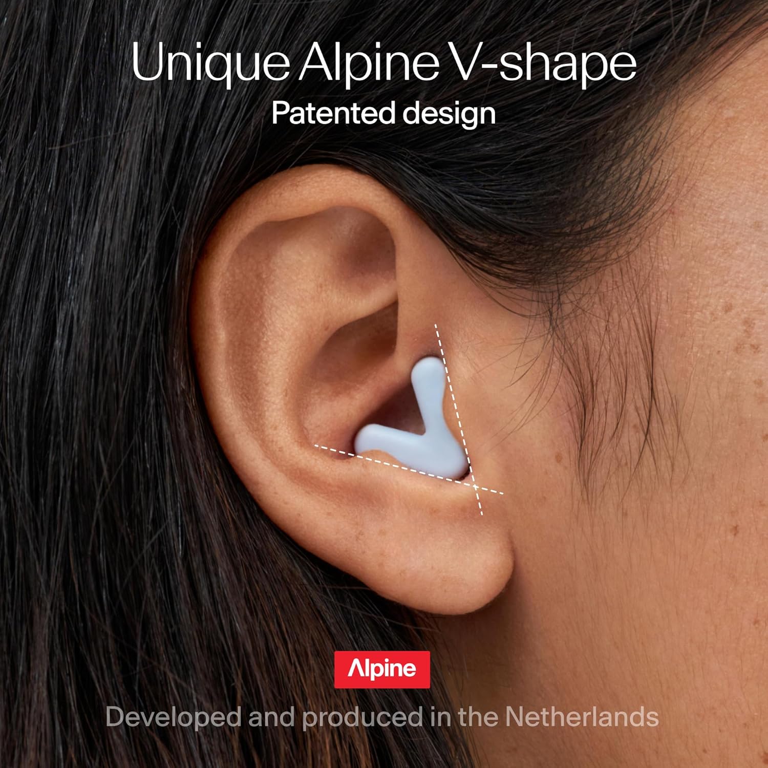 Alpine Silence Earplugs for Sleep, Focus & Travel - V-Shape Snug Fit & Soft Oval Tips – 4 Sizes XS/S/M/L - Comfortable, Reusable Hearing Protection - up to 22 dB – Blue - Image 5