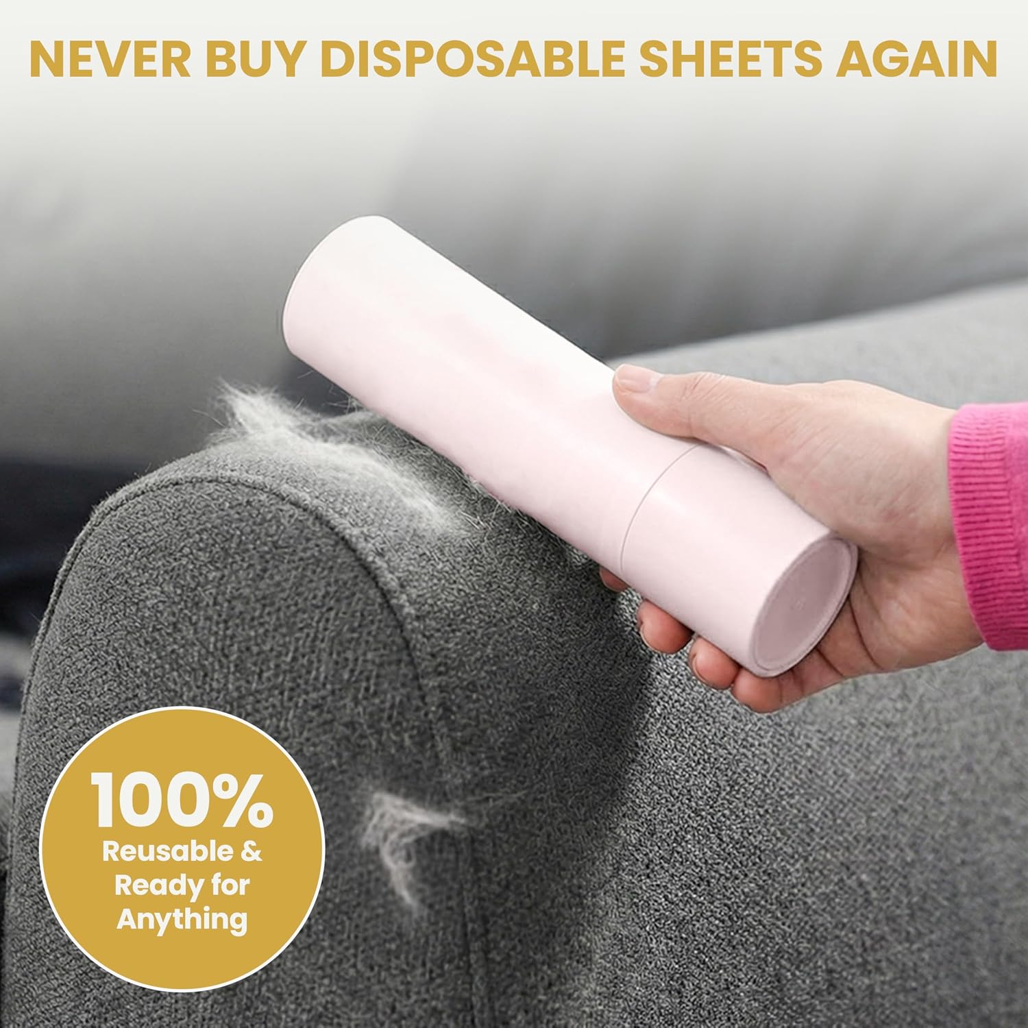 Pet Hair Remover Roller β Reusable Lint Roller for Cat & Dog Hair on Furniture, Couch, Carpet, Car & Bedding β Portable, Eco-Friendly - Image 8