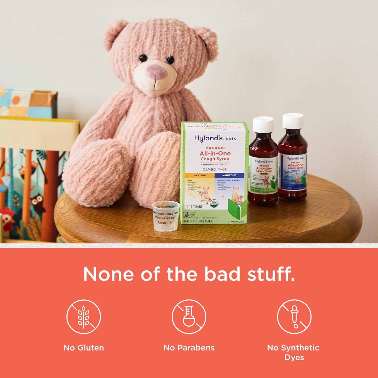 Hyland's Kids Organic All-in-One Grape Cough Syrup Day & Night, Two 4 Ounce Bottles - Image 6
