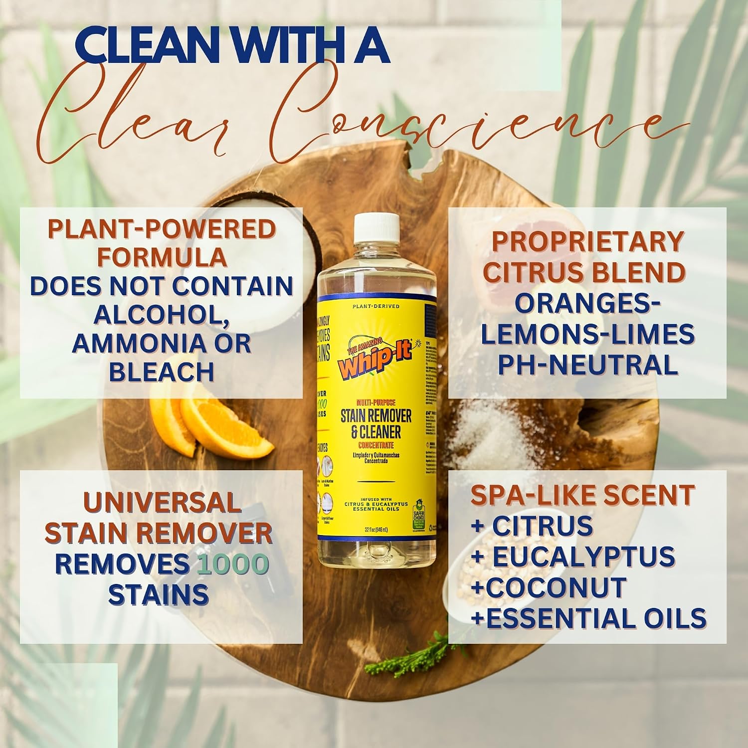 Whip-It All Natural Enzyme Cleaner Stain Fighting Kit - Professional Strength Stain Remover Spray 32oz and Concentrate Multi-Purpose Stain Remover 32oz - Made in the USA - Image 9