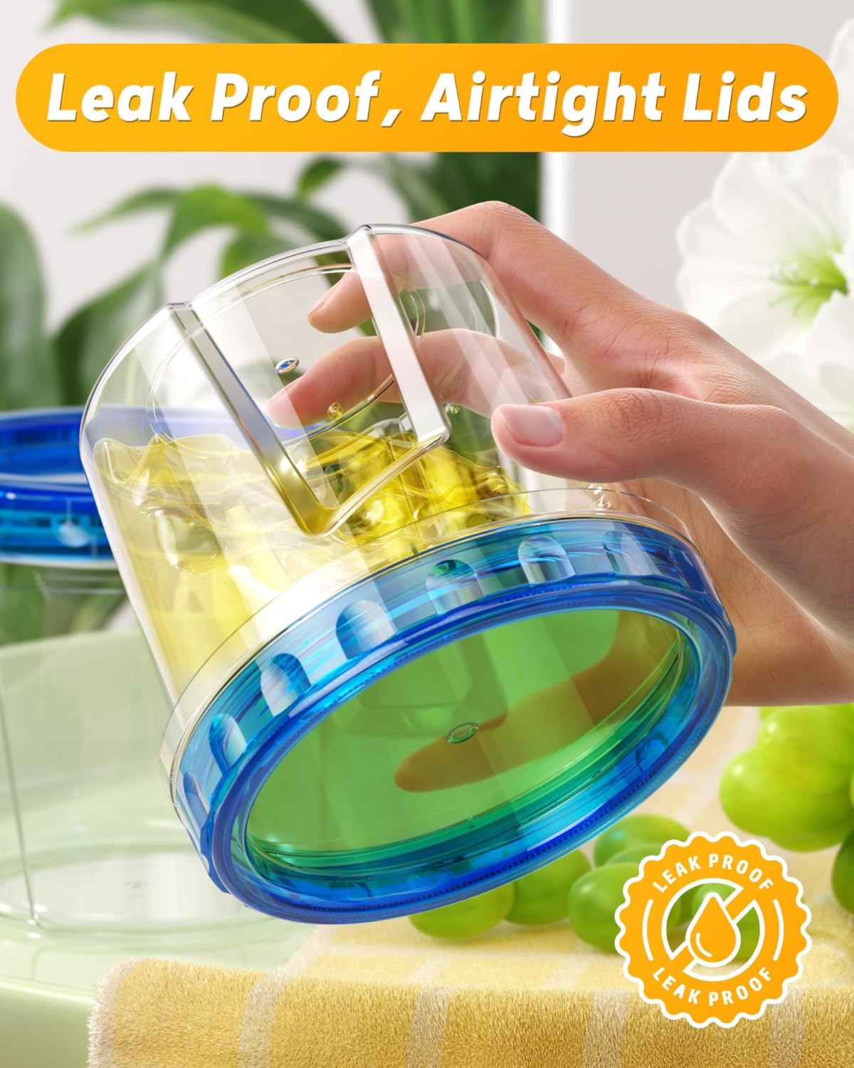 BiuLeon 6 Pack-24 oz Freezer Storage Containers, Plastic Food Storage Containers with Twist Top Lids, BPA Free and Reusable Soup Containers with Lids, Leakproof/Microwave/Dishwasher Safe - Image 7