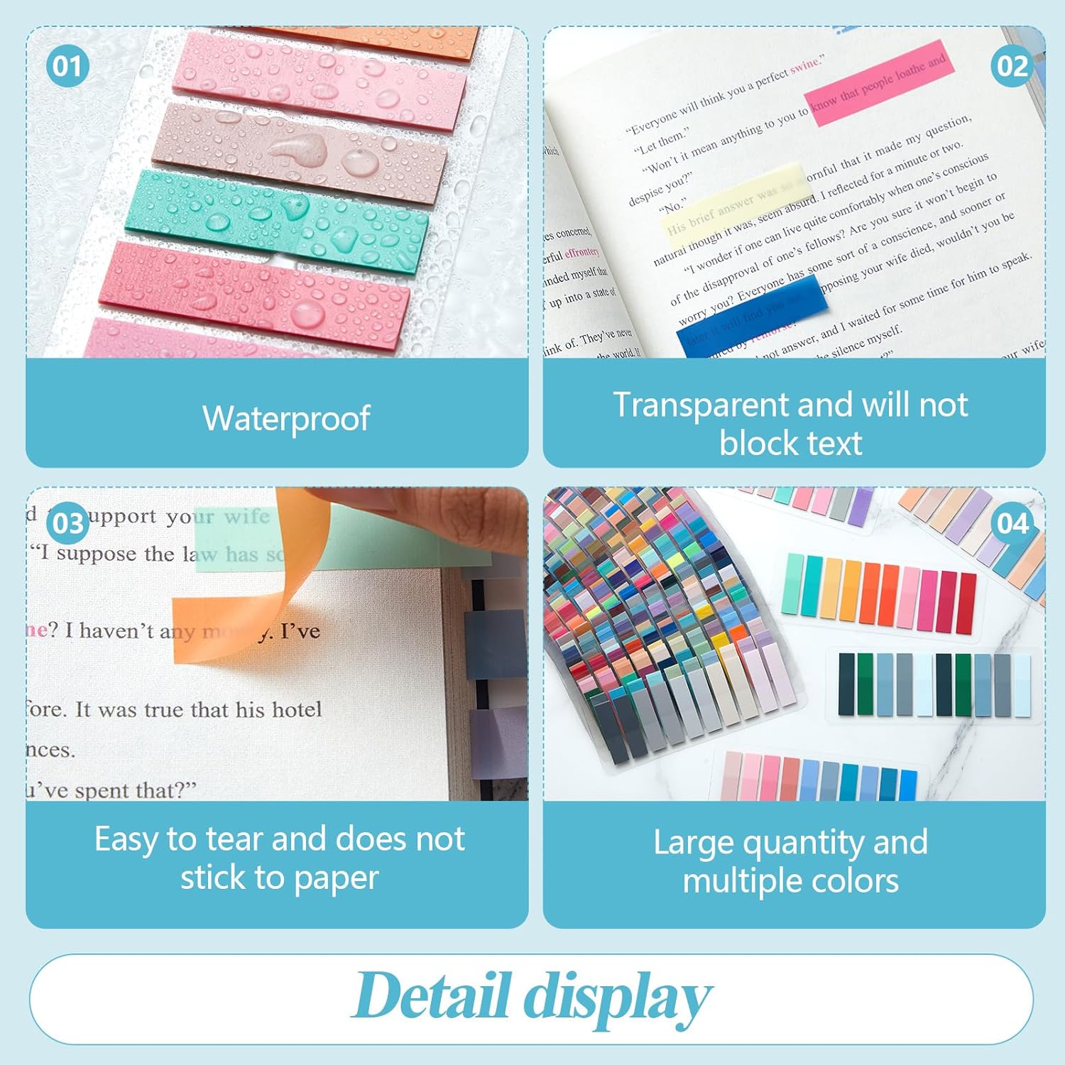 ReliThick 8000 Pcs Writable Sticky Tabs, 40 Colors Book Notes for Annotating Books, Self-Adhesive Index Tabs for Bible, Planner, Notebook, School & Office Supplies - Image 4