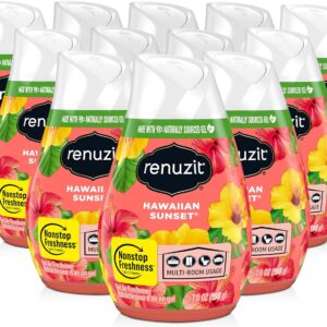 Renuzit Adjustable Solid Gel Air Freshener Cones, Hawaiian Sunset, Nonstop Freshness, 7 Oz, 12 Count