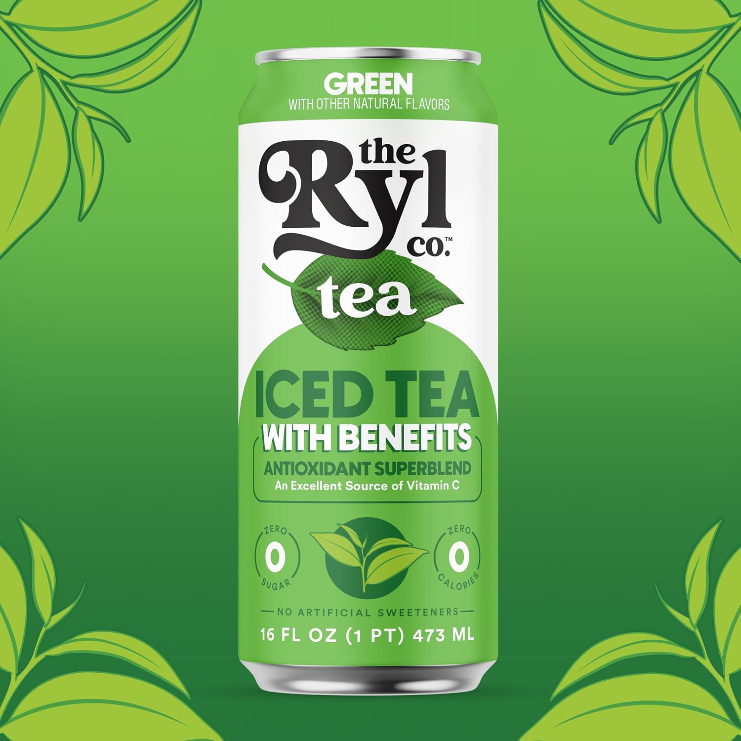 Ryl Iced Tea, Green –Zero Sugar, Antioxidant Superblend, Zero Calorie, Low Carb, Non-GMO, Kosher, Gluten Free, Made in the USA, 12-Pack, 16 Fl Oz - Image 5