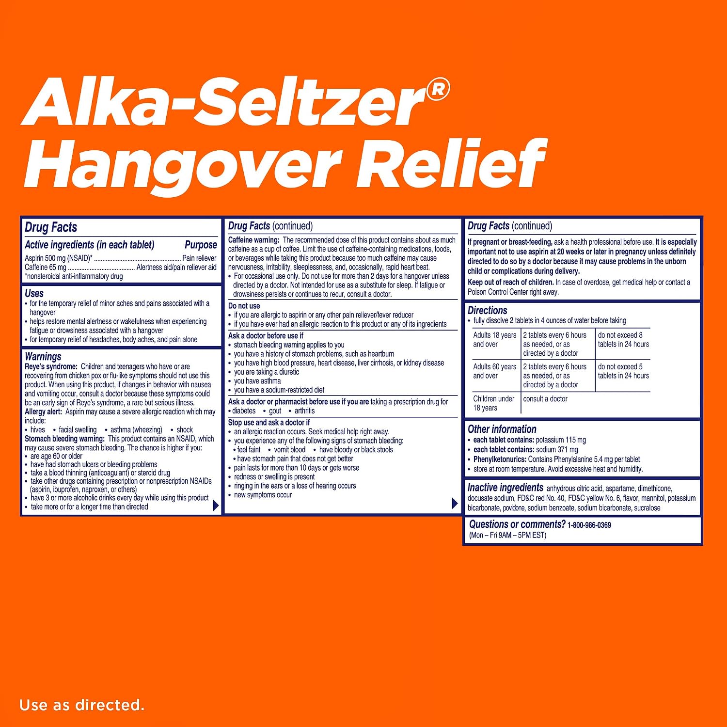 Alka-Seltzer Hangover Relief Tablets, Fast Relief Starts In About 15 Minutes for Headaches, Body Aches & Mental Fatigue, Bachelorette & Bachelor Party Packs 60 Count - Image 7