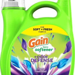 Gain Super Fresh Blast Liquid Odor Defense Fabric Softener, 140 FL OZ 190 Load, Softening Laundry Conditioner for 2 in 1 Freshness plus Odor Protection