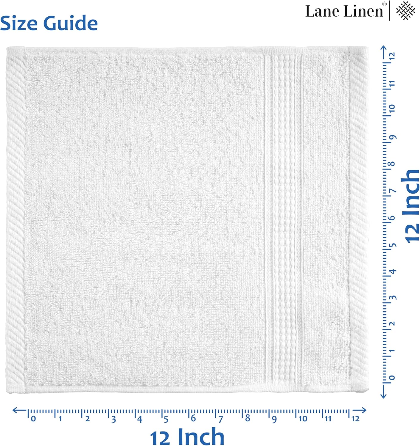 LANE LINEN 12 PC Wash Cloths Bathroom Set -100% Cotton Highly Absorbent Washcloths Bulk, Premium Spa & Hotel Quality Wash Clothes -White - Image 5