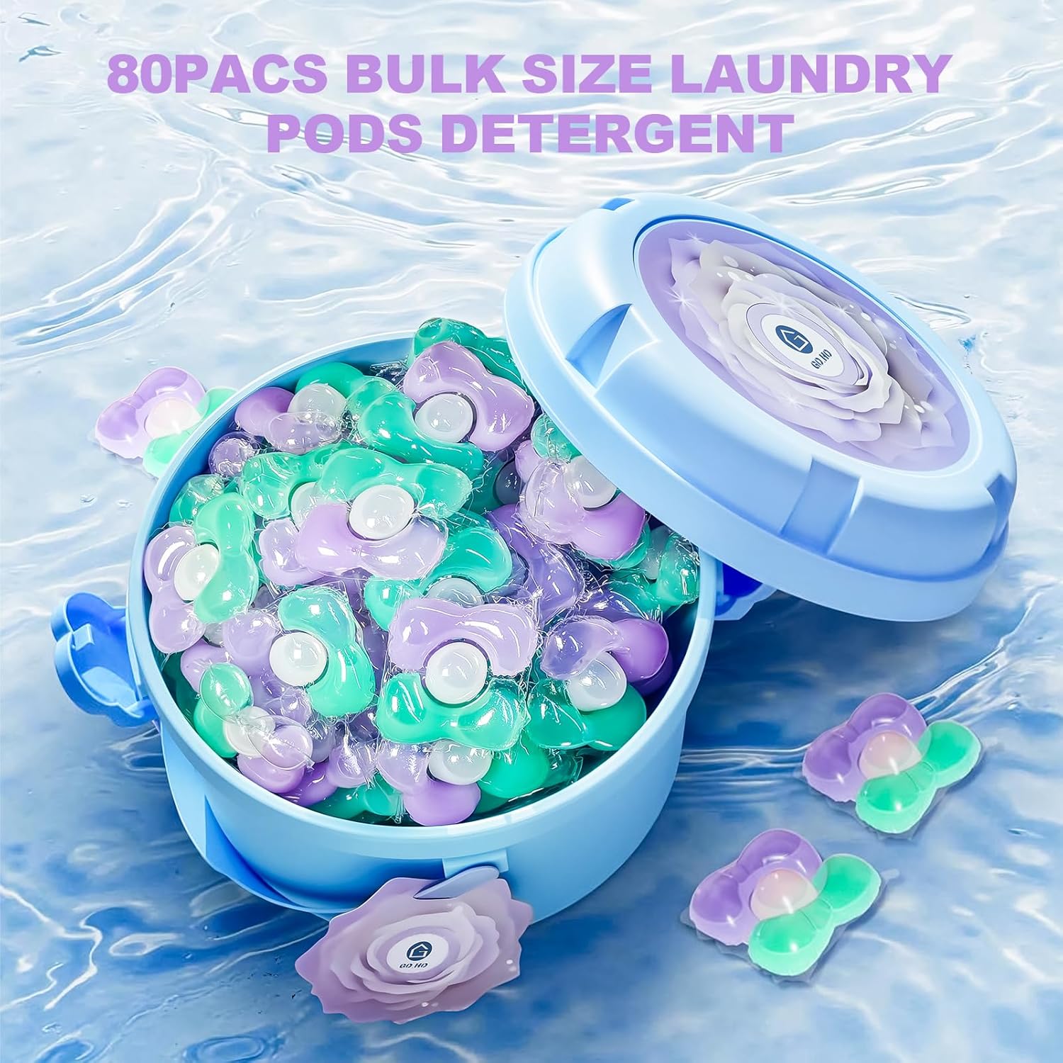 80-Count Laundry Detergent Pods, 5-in-1 Ultra Concentrated Pacs for Large Loads, 1 Pod Equals 2 Regular Ones, Stain Remover, Color Protector, Fabric Care, Deep Clean, HE Compatible (Pear & Freesia) - Image 4