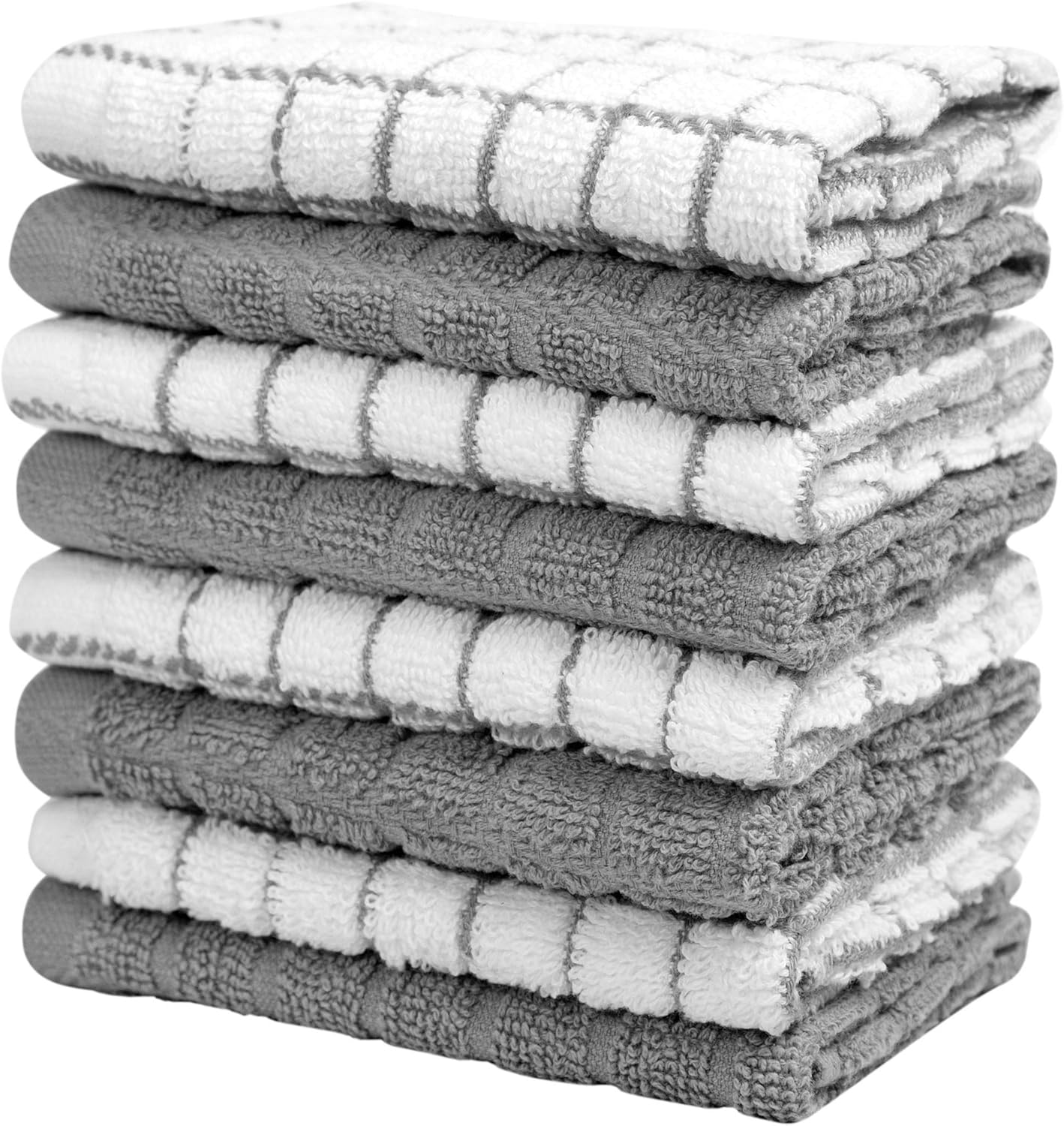 Bumble Dish Cloths (8 Pack) | 12" x 12" | 100% Cotton Kitchen Towels | 405 GSM | Soft, Highly Absorbent & Durable Dish Towels for Kitchen | Gray - Image 5