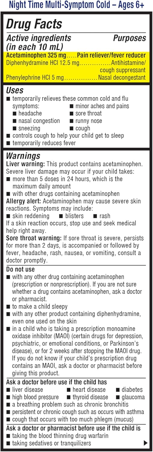 Mucinex Cold & Cough, Children's Multi-Symptom Day/Night Liquid, Very Berry, 8oz (2x4oz) Relieves Nasal & Chest Congestion, Thins & Loosens Mucus, Controls Cough, Reduces Fever, Soothes Sore Throat - Image 16