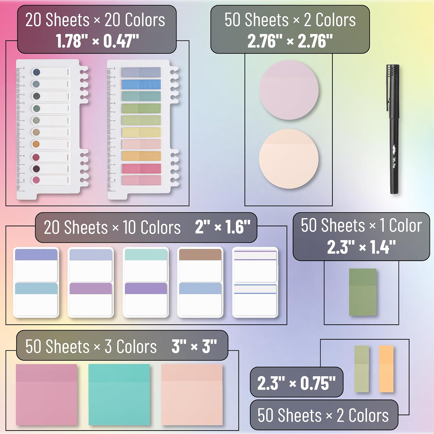 Mr. Pen- Transparent Sticky Notes Set, 1000 Sheets, Transparent Sticky Notes Tabs with Marker Pen for Bible Study, Office, School, Planning, Journaling & Organization - Image 4