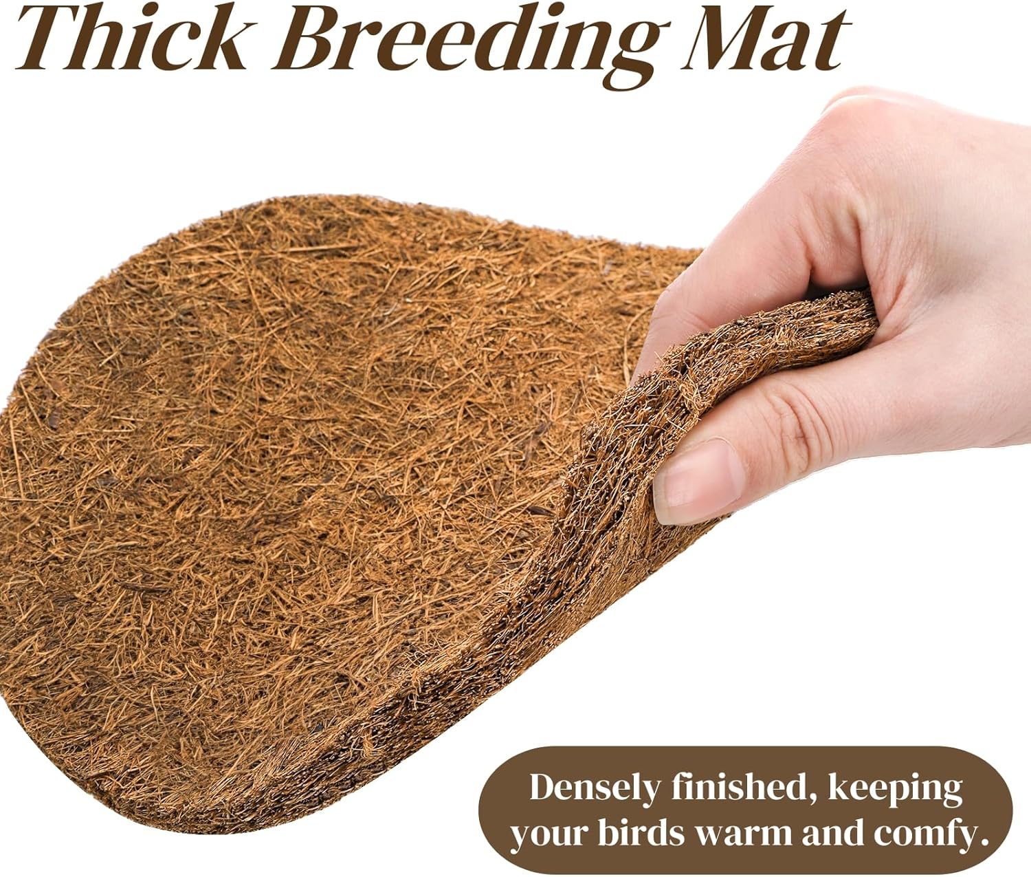 Eorbow 15 Packs Pigeon Nest Pads, Bird Breeding Mat for Chicken, Natural Coconut Fiber Bird Egg Mat, Nesting Bowl Box Pad for Parakeet Chicken, Pigeon Hatching Bedding Accessories - Image 4