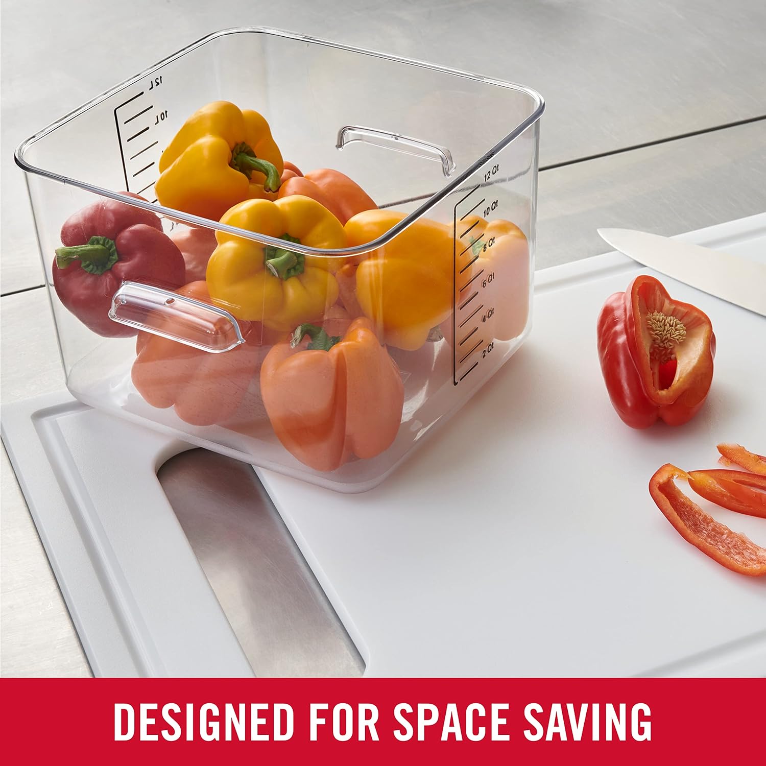 Rubbermaid Commercial Products Space Saving Square Food Storage Container 12 Quart Clear for Kitchen/Sous Vide/Meal Prep - Image 4