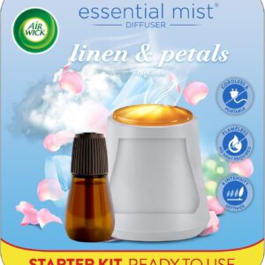 Air Wick Essential Mist Starter Kit (Gadget + 1 Refill), Linen & Petals, Air Freshener, Essential Oils