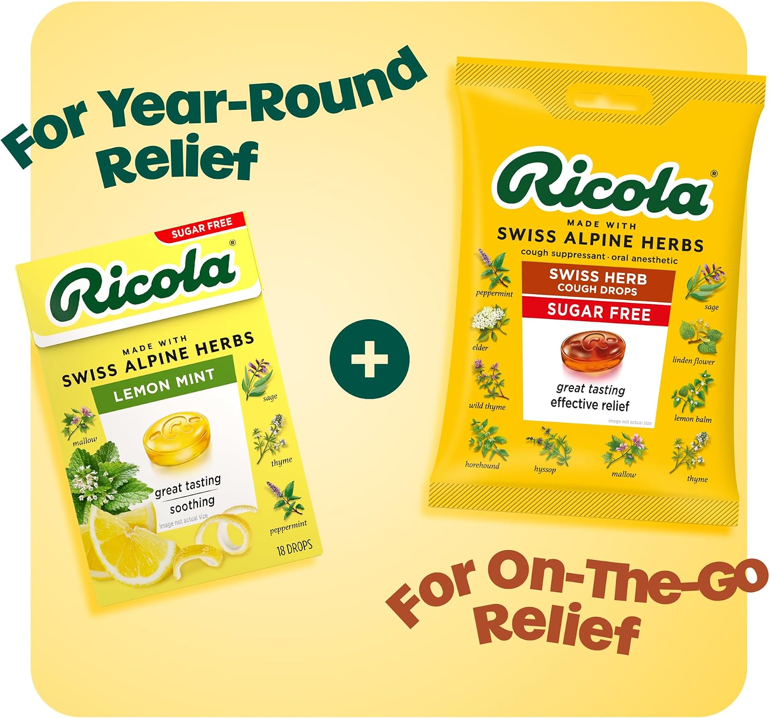 Ricola Swiss Herb Sugar Free Cough Drops with Menthol - Cough and Sore Throat Relief - 45 Count - Herbal Throat Lozenges - Image 6