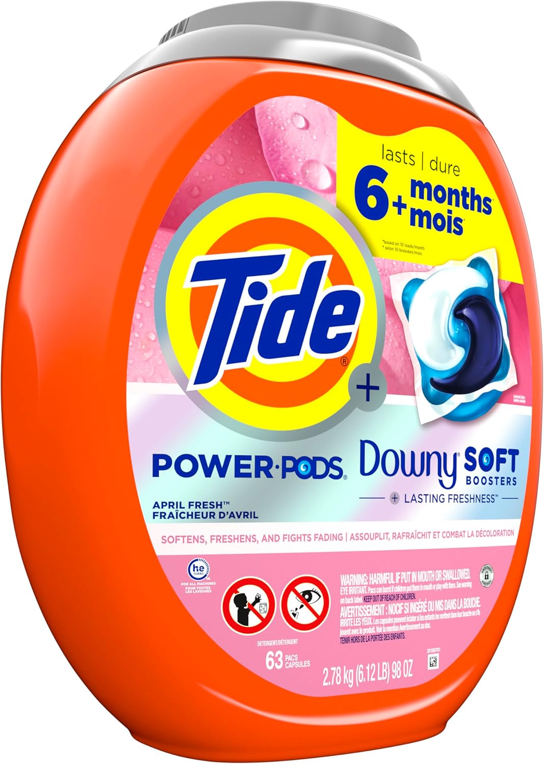 Tide Power PODs + Downy Laundry Detergent Pods, 63 Count, Soft Boosters + April Fresh - Image 5