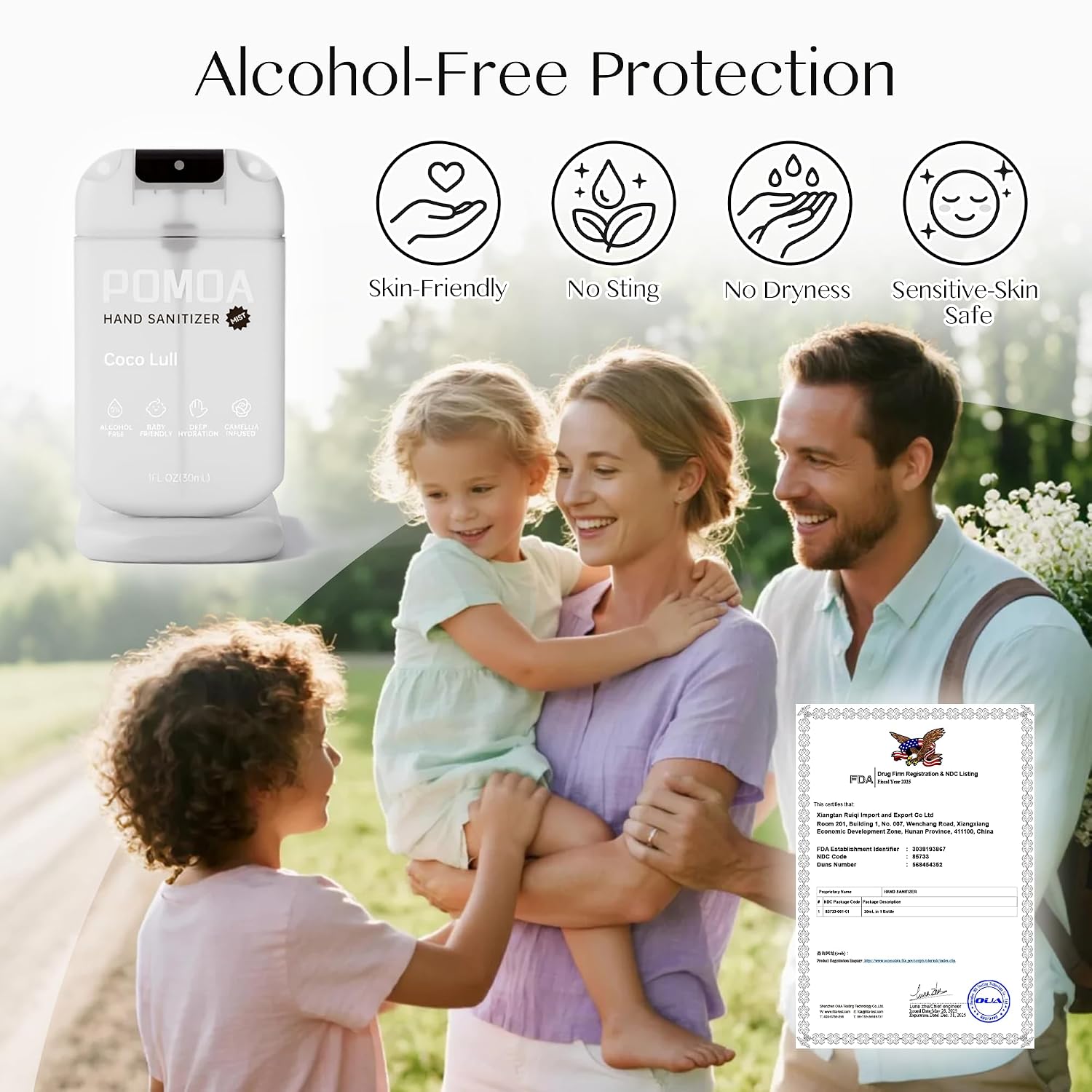 Alcohol Free Hand Sanitizer Spray, Non Irritating, Hydrating and Non Greasy, Gentle Fine Mist, Travel-Friendly Pocket Size 1 Fl Oz (Pack of 3), Fresh Care - Image 4