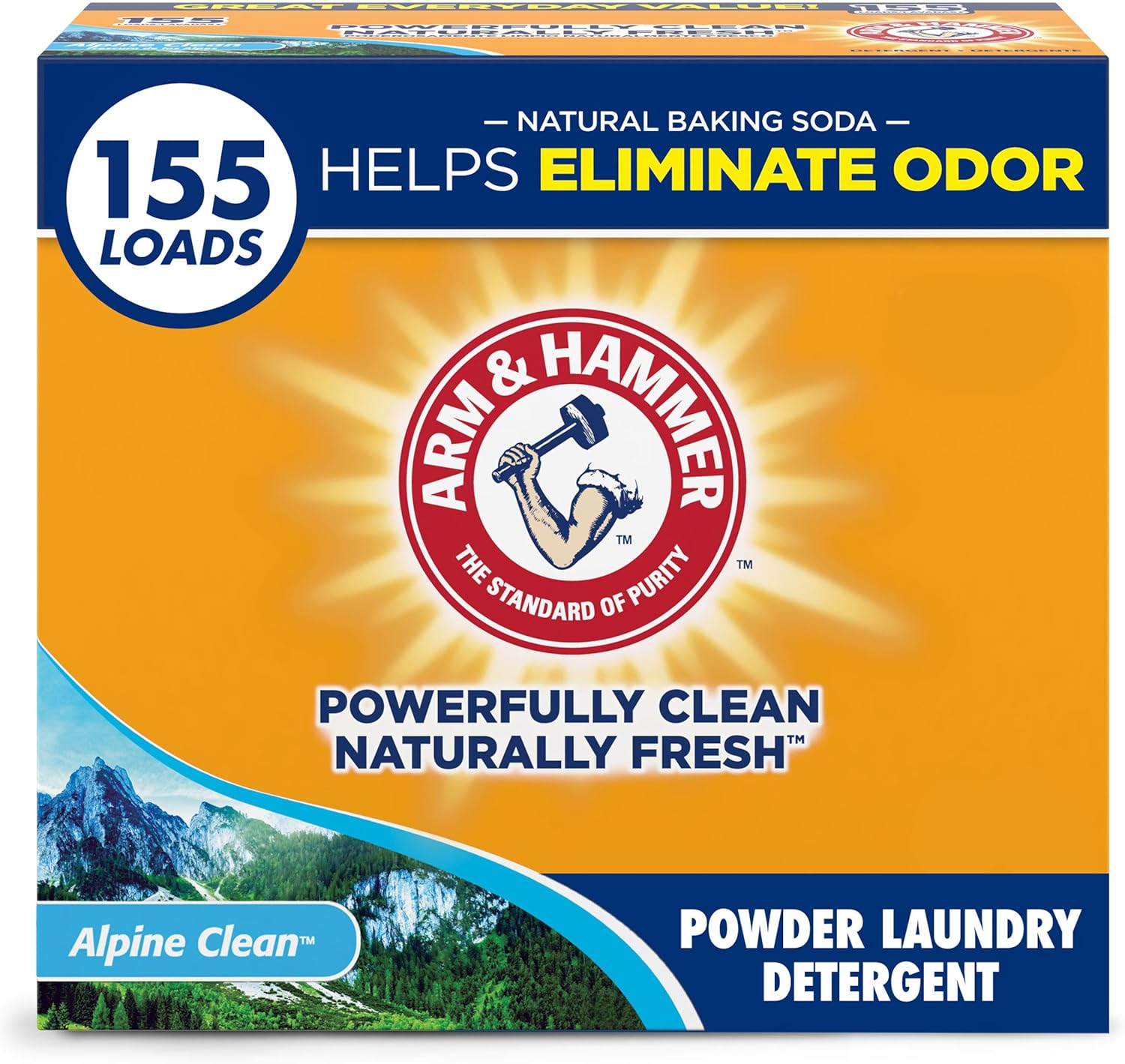 ARM & HAMMER Powder Laundry Detergent, Alpine Clean, 9.56 lb, 155 Loads - Image 2