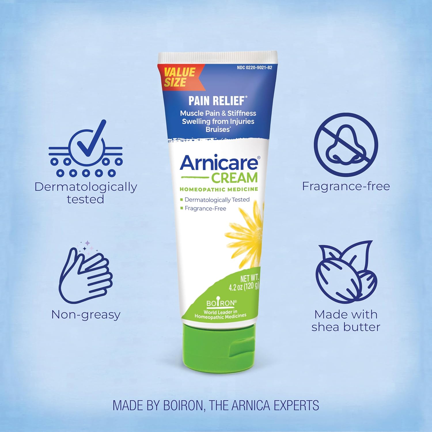 Boiron Arnicare Cream for Joint Pain, Muscle Pain, Swelling, Soreness, Stiffness, and Bruises - Fast Absorbing and Fragrance-Free - 4.2 oz - Image 4