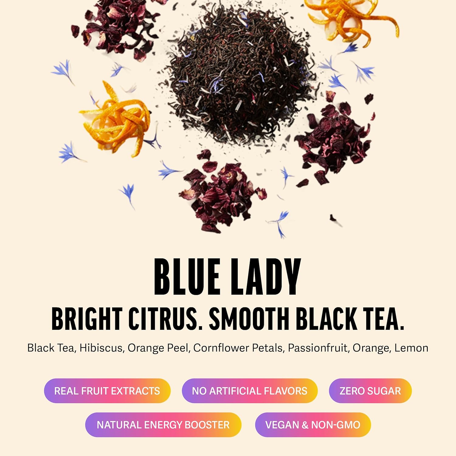 Zest Energy Tea Bags – Blue Lady Passion Fruit Black Tea – High Caffeine Tea for Morning Energy, Focus & Clarity – Natural Caffeinated Tea with 150mg Caffeine – 20Ct Pack – Non-GMO & Keto Friendly - Image 5