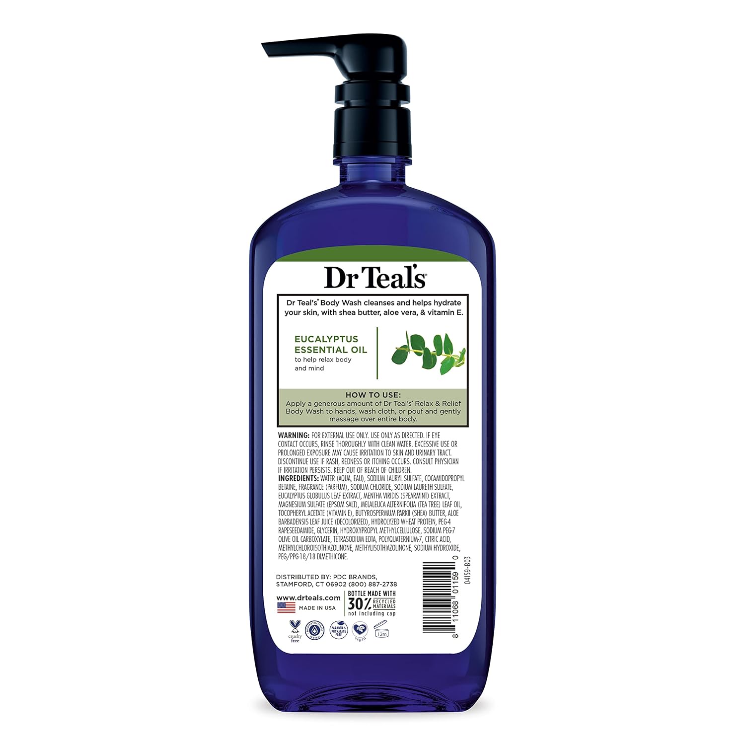 Dr Teal's Body Wash with Pure Epsom Salt, Relax & Relief with Eucalyptus & Spearmint, 24 fl oz (Pack of 4) - Image 11