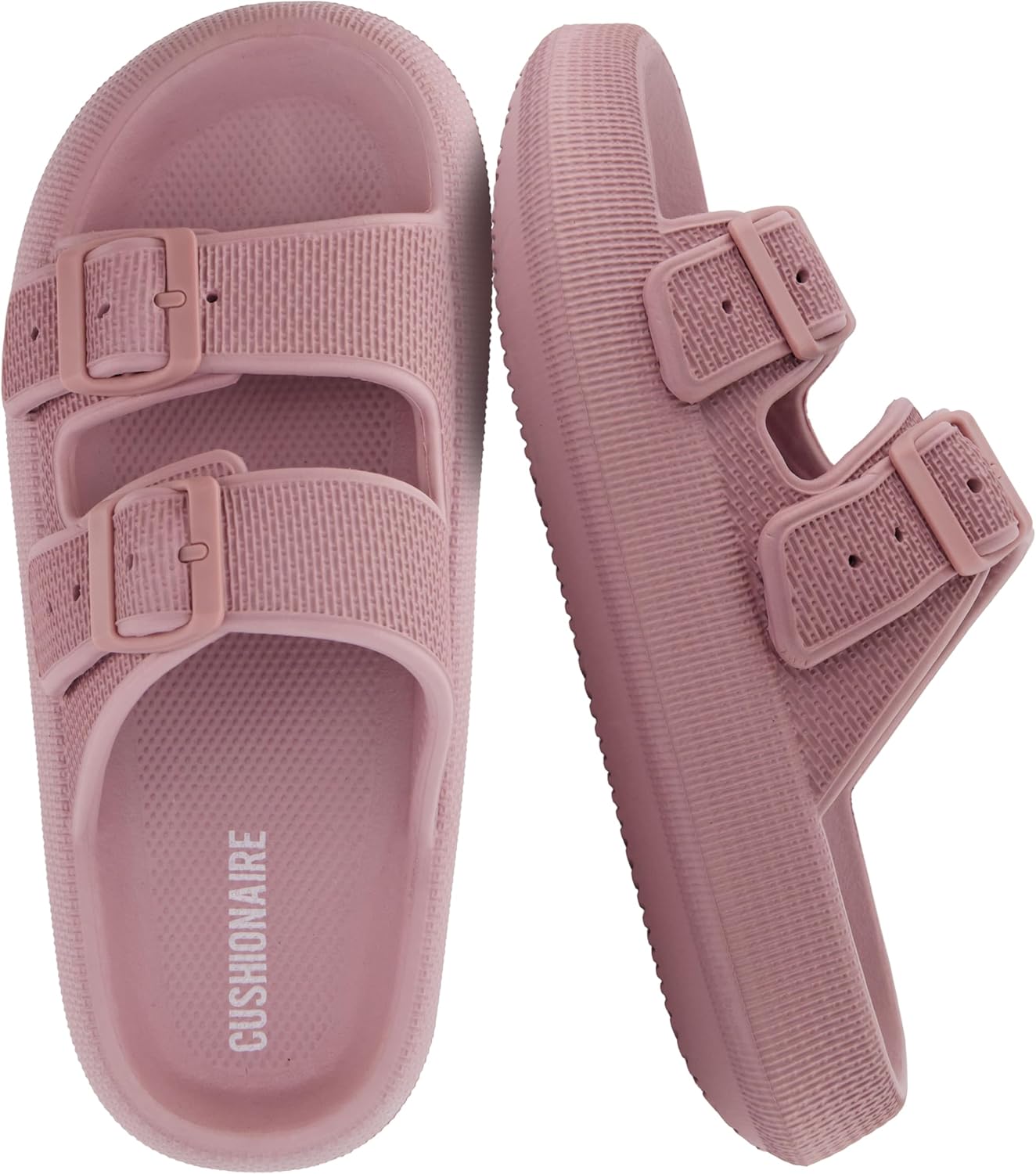 CUSHIONAIRE Fame Pillow Recovery Sandals for Women, Adjustable Double Buckle Waterproof EVA Cloud Slides for Women - Image 2