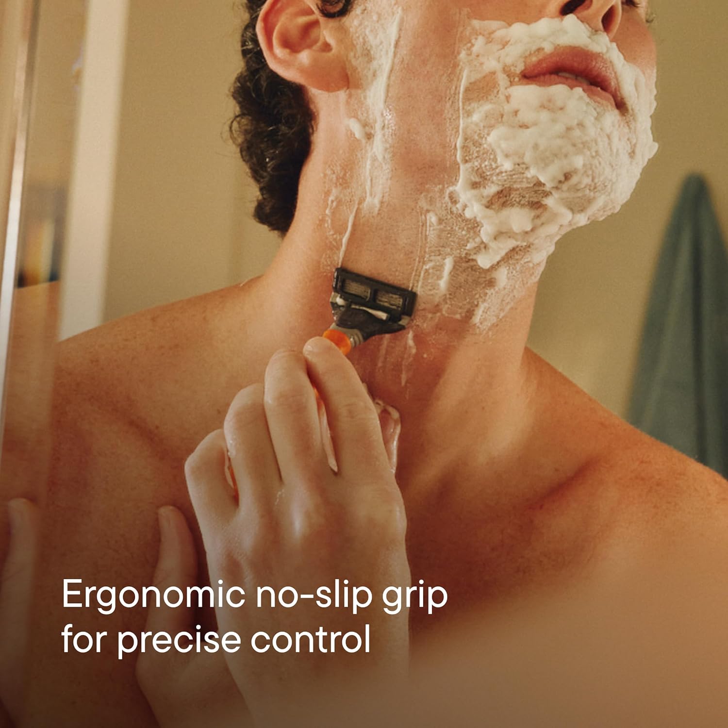 Harry's Original Shaving Kit for Men - Razor Handle, 5 Razor Blade Refills, Foaming Shave Gel, and Travel Blade Cover - TSA Approved Travel Essentials - German Engineered - Ember - Image 7