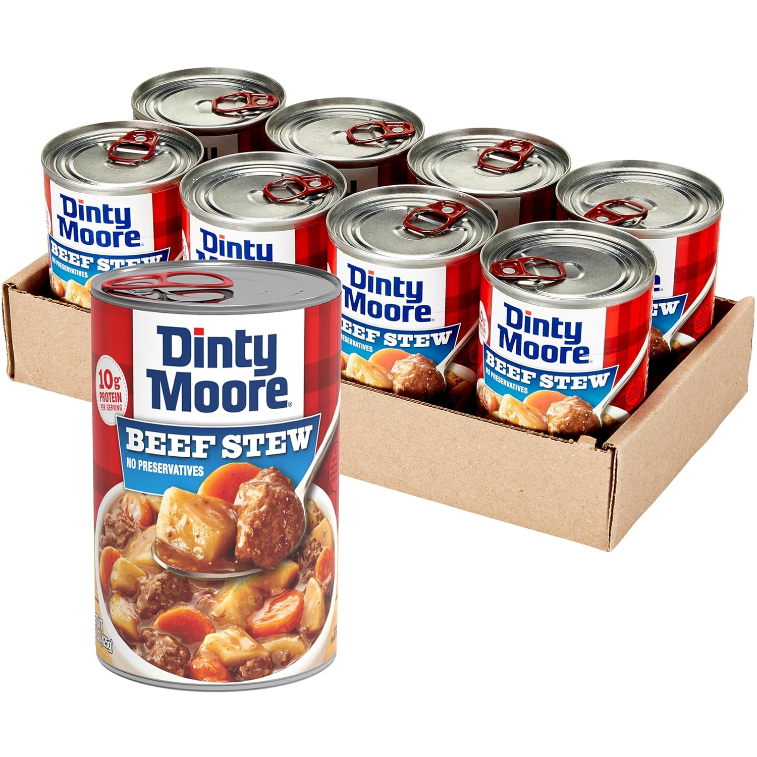 DINTY MOORE Beef Stew, 15 oz (8 Pack), Fully Cooked & Ready-To-Eat with Fresh Potatoes & Carrots, Gluten-Free, 10g Protein, No Preservatives, Perfect for Noodles, Biscuits & Hot Pies - Image 2