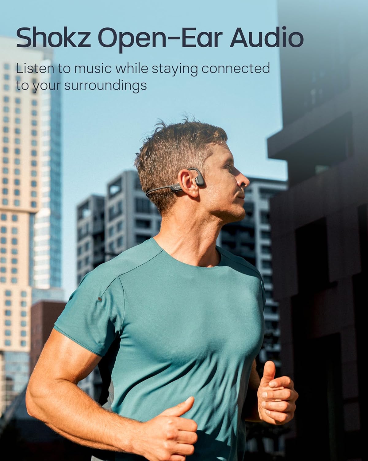 SHOKZ New OpenRun Pro 2- Bone Conduction Headphones, Open-Ear Bluetooth Wireless Sport Earphones for Running, Workouts - Sweat Resistant, Secure Comfortable Fit -Deep Bass, Smart Mic, Reflective Strip - Image 6