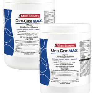Micro-Scientific Opti-Cide Max Disinfecting Wipes (2 Pack) – 320 Wipes – Hospital Grade EPA Registered Disinfectant Cleaner