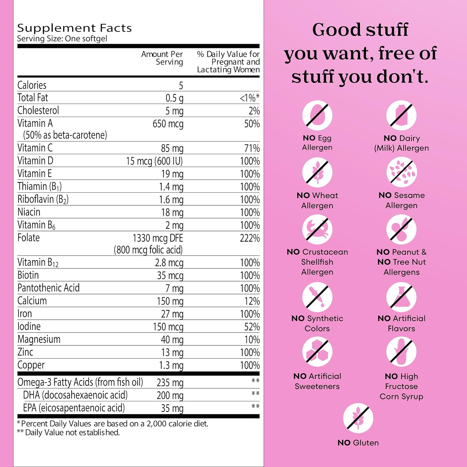 One A Day Prenatal Vitamins- Folic Acid, Iron, Omega- 3 (DHA), Pregnancy Vitamins for Women, Prenatal Multivitamin for Mom and Baby Support, Pregnancy Must Haves 30 Ct (Packaging May Vary) - Image 7