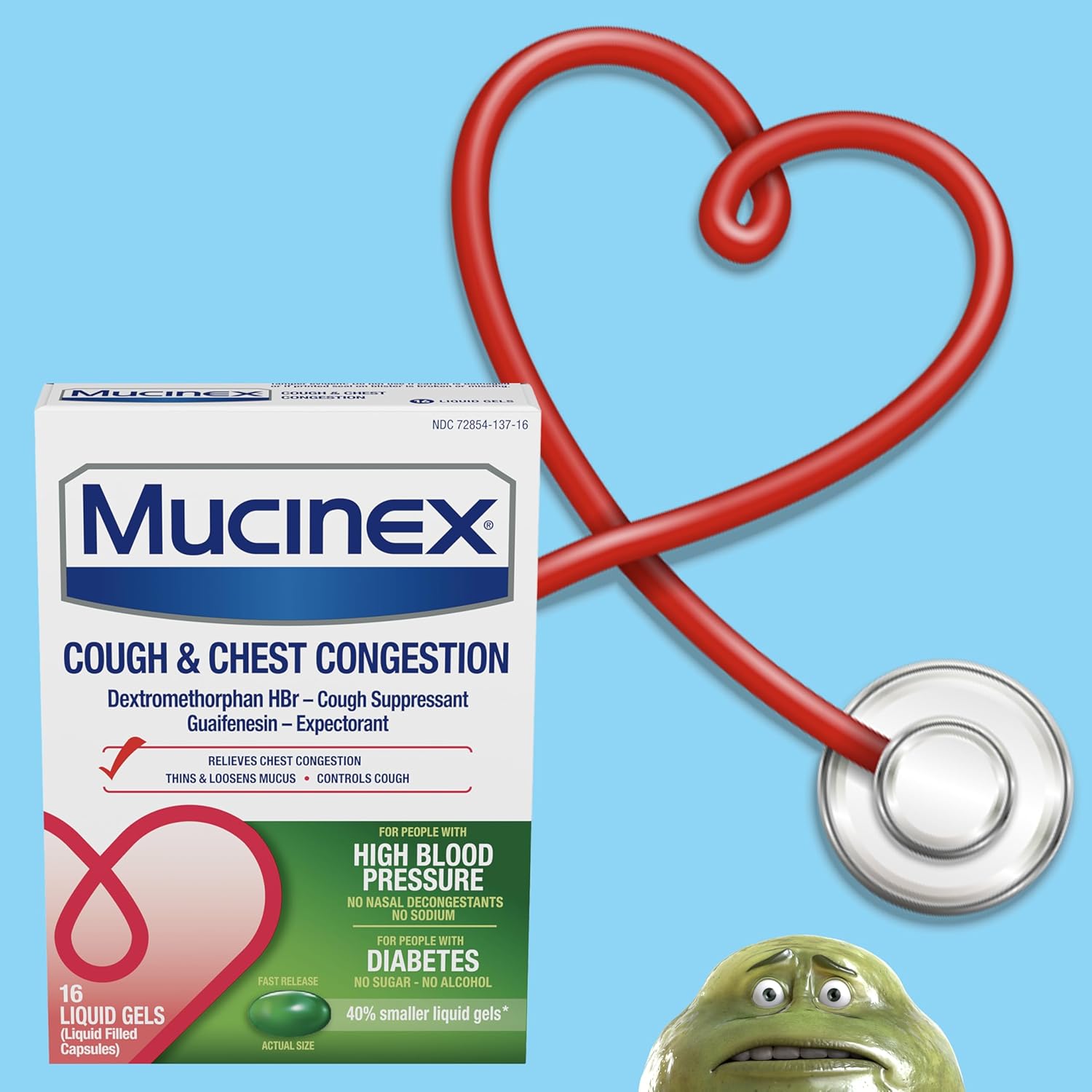 Mucinex Cough & Chest Congestion High Blood Pressure Liquid Gels, 16 ct. - Image 6