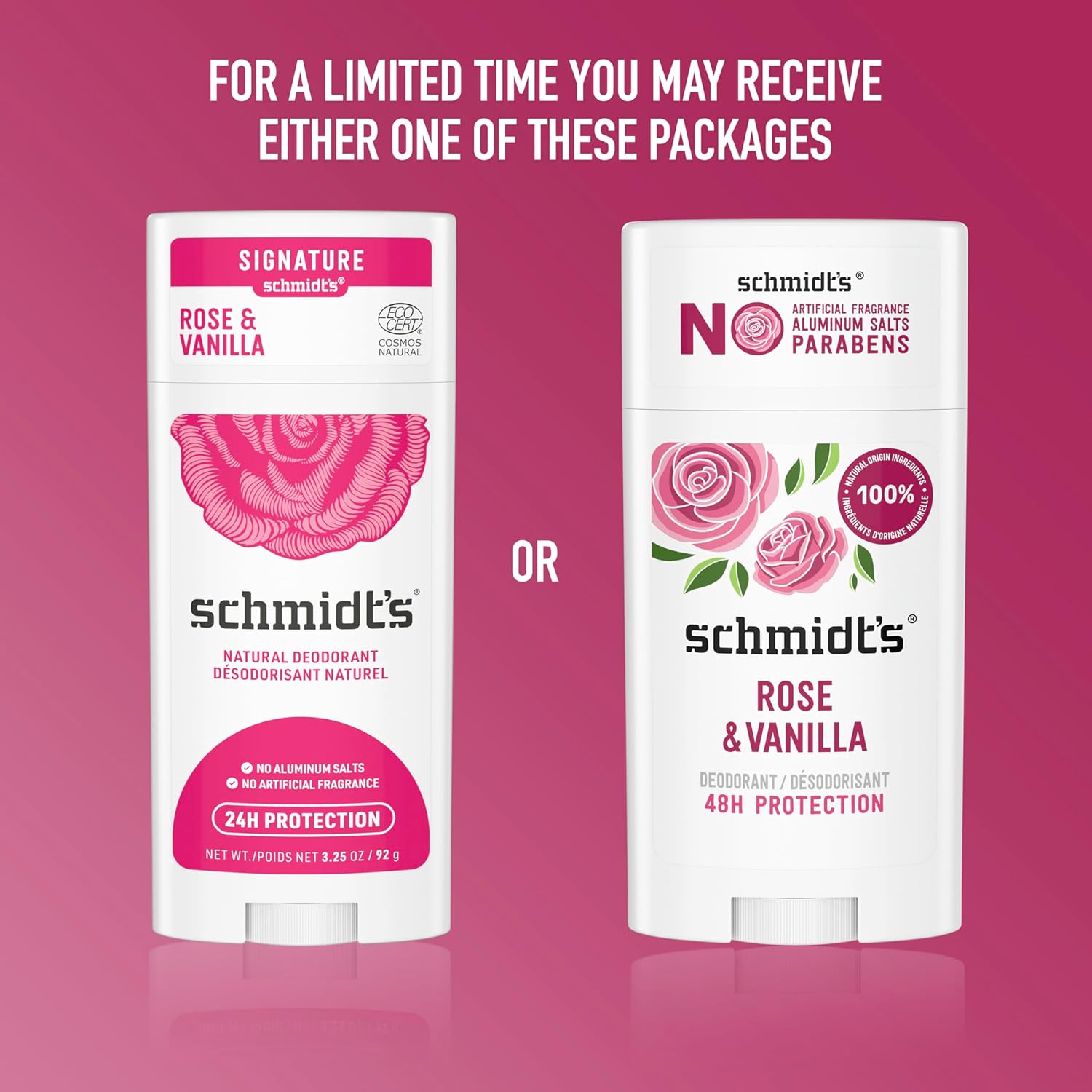 Schmidt's Aluminum-Free Vegan Deodorant Rose & Vanilla with 24 Hour Odor Protection for Women and Men, Natural Ingredients, Cruelty-Free, 2.65 oz - Image 4