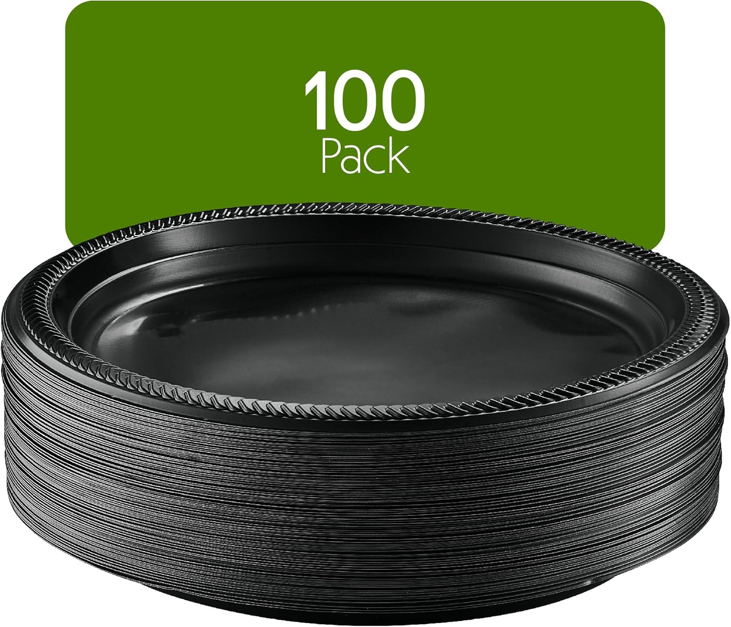 PLASTICPRO 100 PCS Black Plastic Plates Light Weight 9 Inch Plastic Dinner Plates Black Plates Disposable for Party and Wedding - Image 8