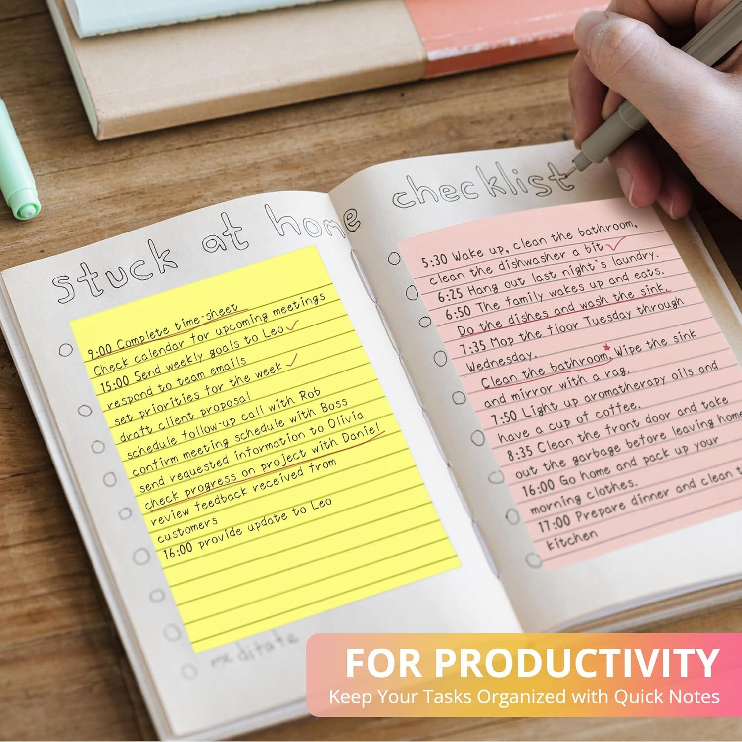 Lined Sticky Notes, 24 Pads, 4x6 Inches, Large Sticky Notes with Lines, Memo Note Pads in Multi Colors, 30 Sheets/Pad, Super Sticking Power for Office & Home & Planning - Bright - Image 6