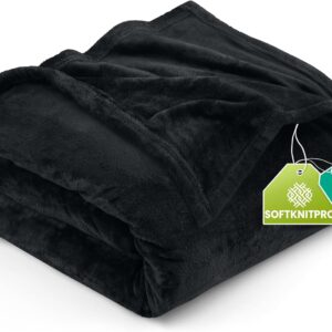 Utopia Bedding Fleece Blanket Queen Size Black (90×90 Inches) Ultra Soft Warm Lightweight Microfiber Breathable Anti-Static Cozy Bed Blanket, All-Season Home Decor Gift for Men & Women