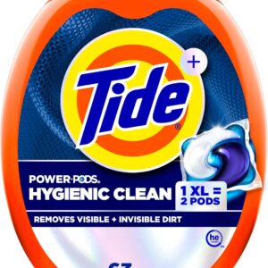 Tide Hygienic Clean Power PODS Laundry Detergent Pacs, Original Scent, 63 Count, Removes Visible and Invisible Dirt