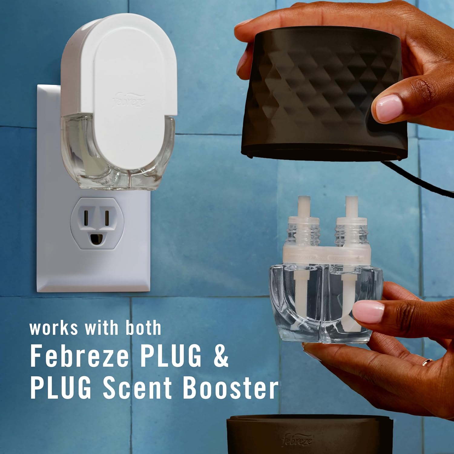 Febreze Plug Scent Booster in Black, Continuous Scent Device Oil Diffuser, Compatible with Febreze Air Freshener Plug in Refills - Refills not Included - Image 7