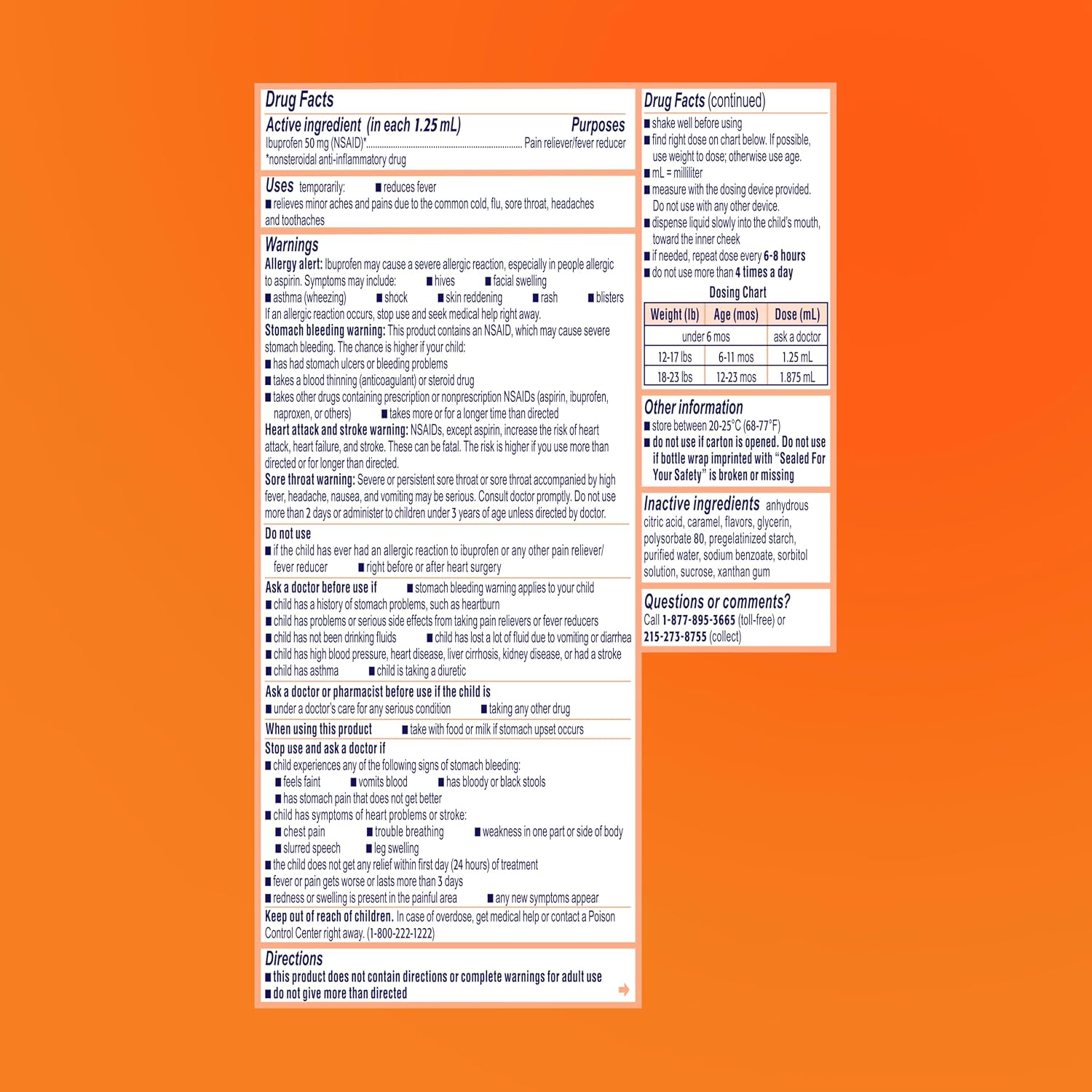 Motrin Infants' Ibuprofen, Fever Reducer, Dye and Alcohol Free, Concentrated Drops, Oral Suspension, Includes Clear Syringe with Markings for Dose Measuring, Berry Flavor 1 Fluid Ounce - Image 8