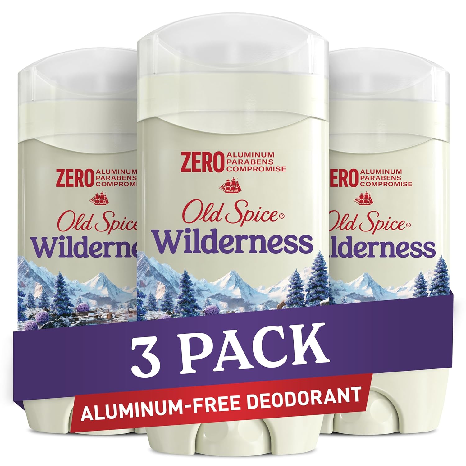 Old Spice Aluminum Free Deodorant for Men, 24/7 Lasting Freshness & Long Lasting Scent, 24/7 Sweat & Odor Protection, Wilderness with Lavender Scent, 3.0 oz (Pack of 3) - Image 2
