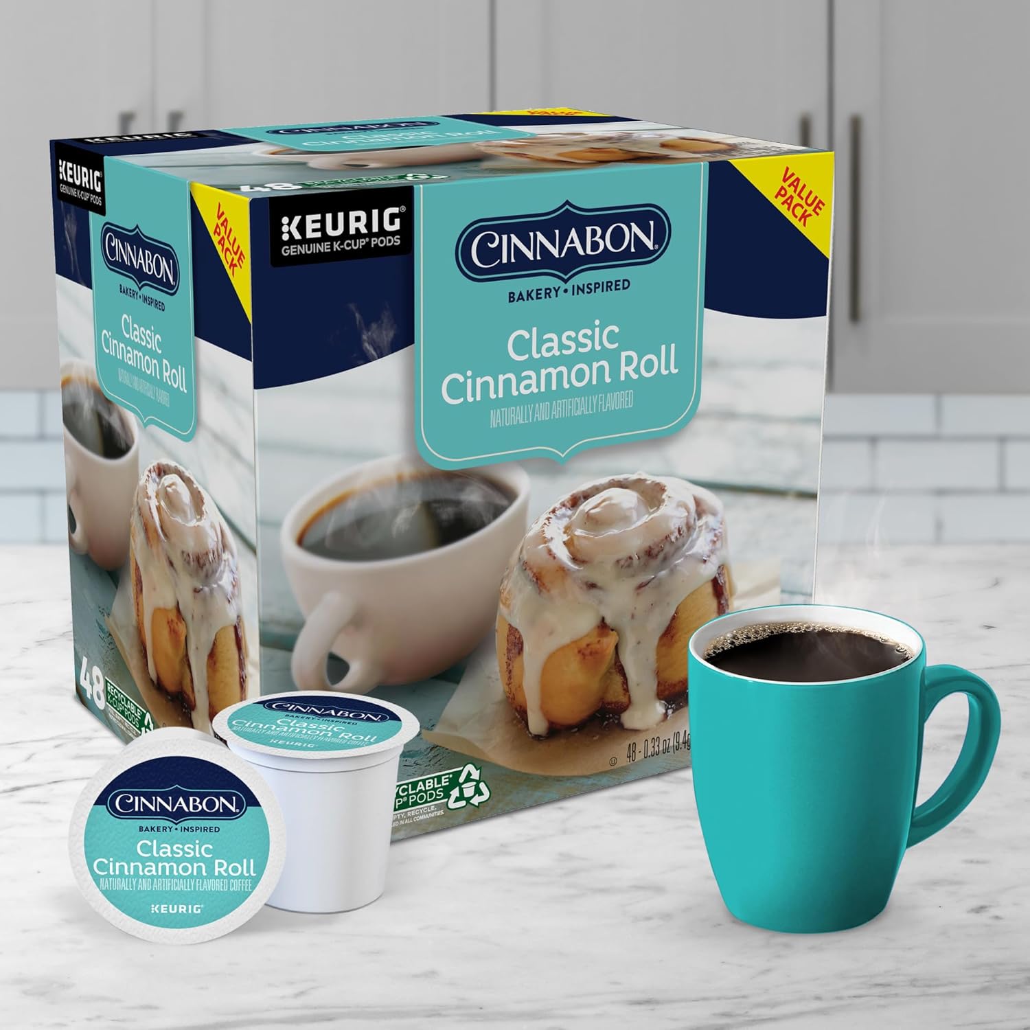 Cinnabon Classic Cinnamon Roll Keurig Single-Serve K-Cup Pods, Light Roast Coffee, 48 Count - Image 8