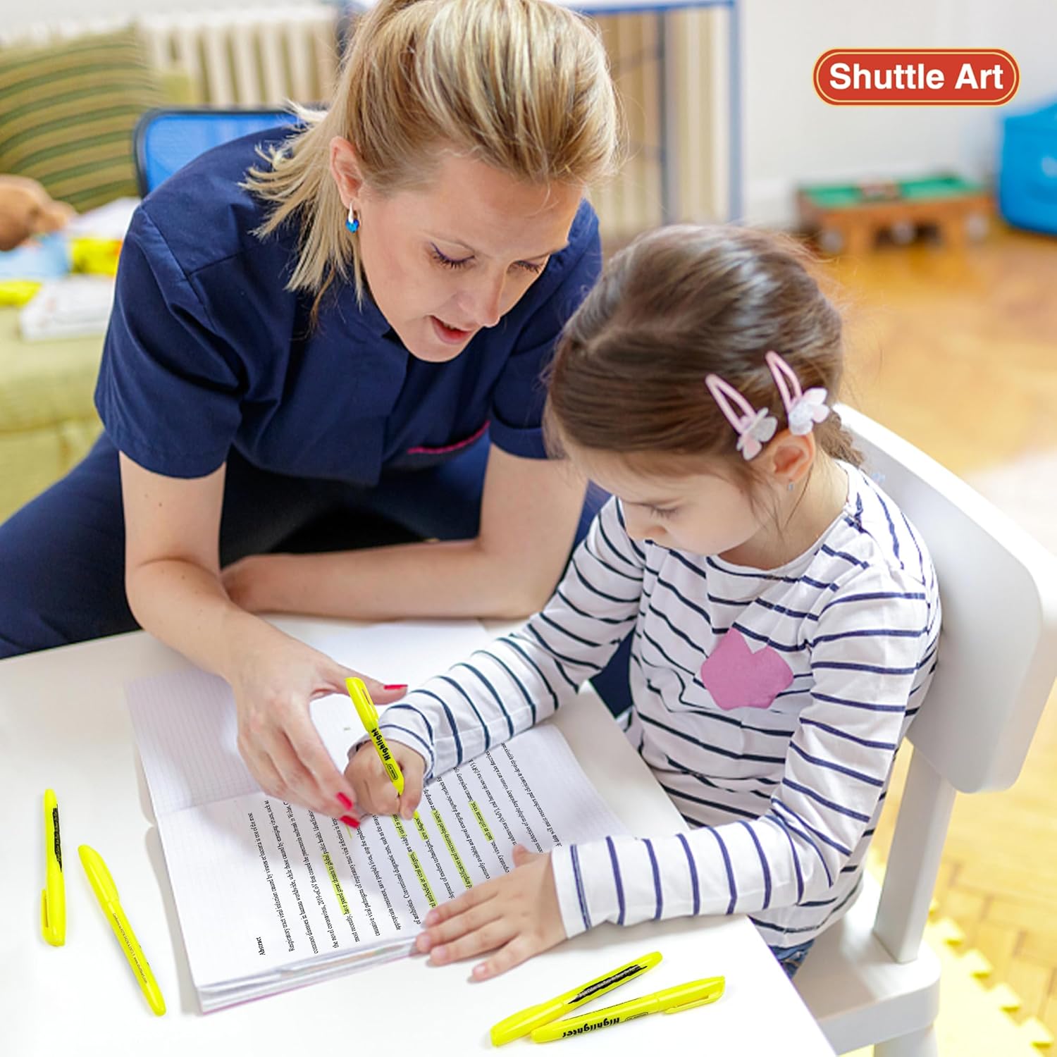 Shuttle Art 144 Pack Highlighters, Yellow Highlighter Pen Bulk with Versatile Chisel Tip Dry-Quickly Non-Toxic Highlighter Markers for Adults Teachers Students Highlighting in Home School Office - Image 8