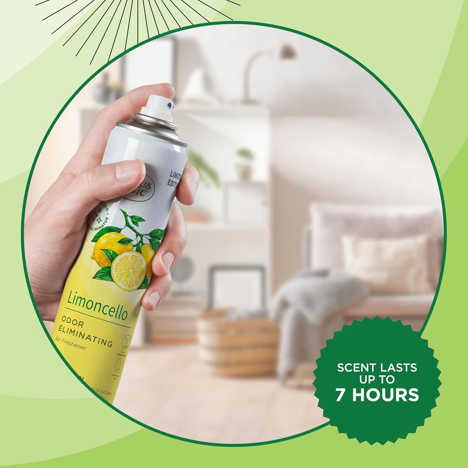 Citrus Magic Limited Edition Odor Eliminating Air Freshener Spray, Limoncello, 3-Ounce, Pack of 3 - Image 3