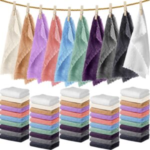Newwiee 100 Pack Washcloths Bulk, Ultra Soft Wash Cloths 12 x 12 Inch Quick Dry Absorbent Microfiber Face Towel,Reusable Facial Fingertip Cloth for Spa Baby Shower & Craft(Multicolor)