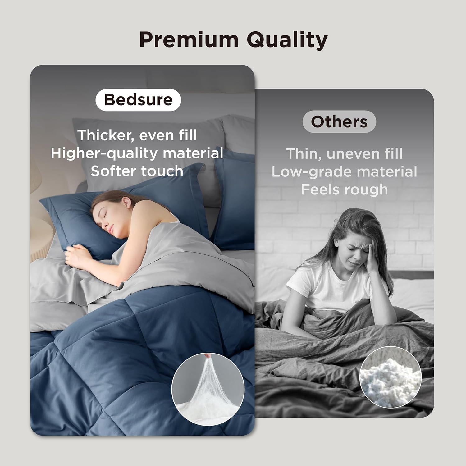 Bedsure Full Size Comforter Set - 7 Pieces Reversible Navy Bed in a Bag Full, Full Size Comforter Sets for Boys for All Seasons with 1 Flat Sheet, 1 Fitted Sheet, 2 Pillowcases and 2 Pillow Shams - Image 3