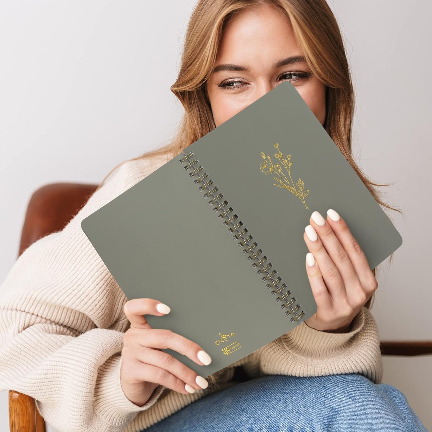ZICOTO Aesthetic Spiral Notebook Set of 3 For Women - Cute College Ruled 8x6 Journal/Notebook with Large Pockets And Lined Pages - Perfect Supplies to Stay Organized at Work or School - Image 7